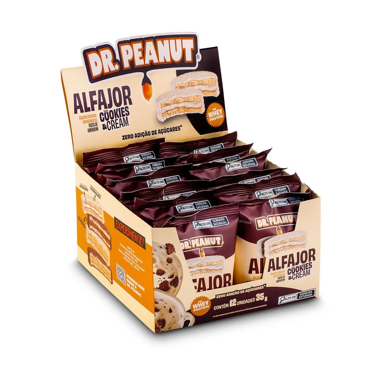 CAIXA ALFAJOR 35G 12 UNIDADES - DR PEANUT SABOR:COOKIES