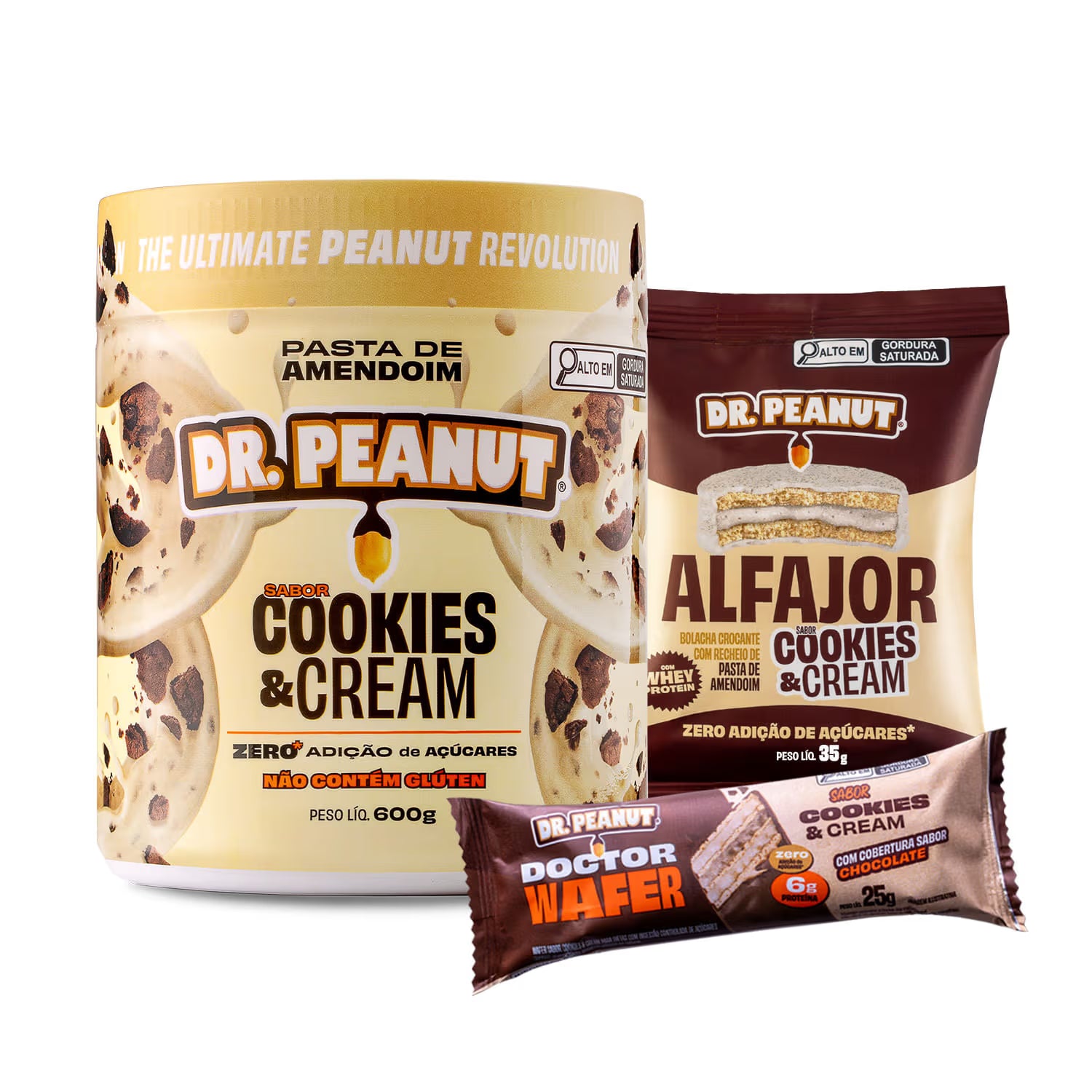 Combo Comprou, Ganhou Cookies & Cream - Pasta 600g, 1x Alfajor, 1x Wafer