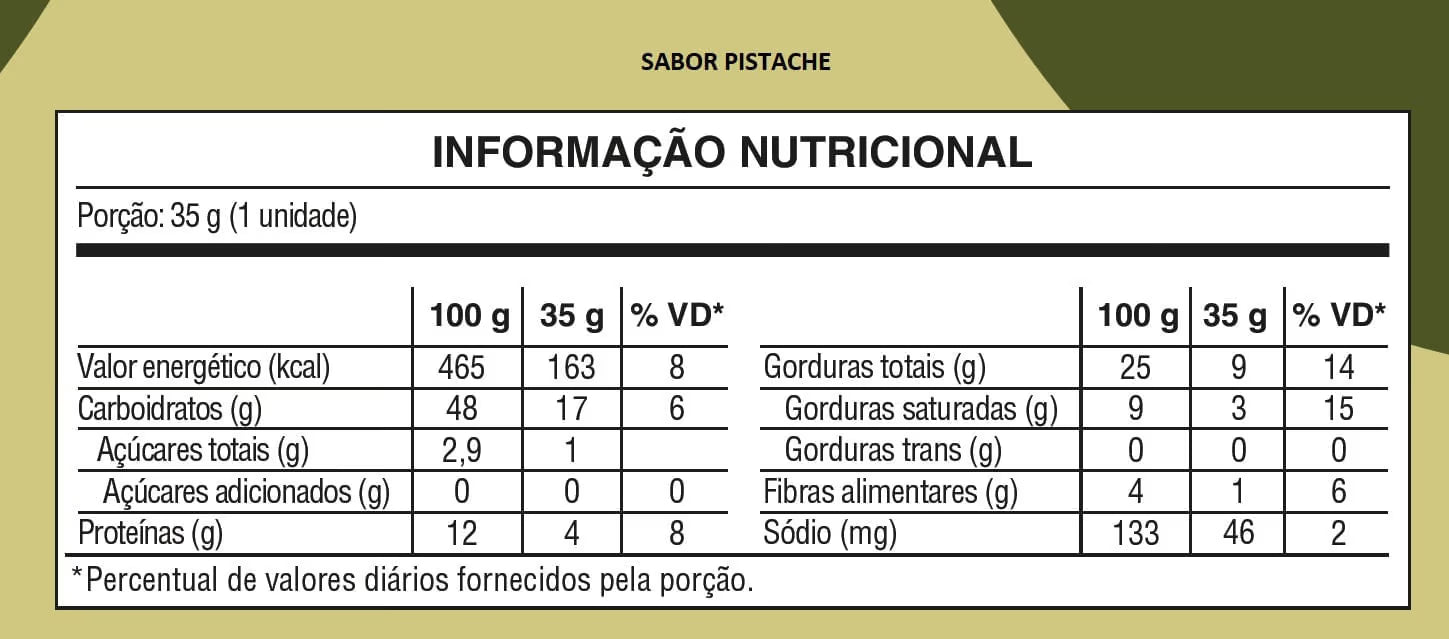Display Alfajor Pistache com cobertura de chocolate branco - 12 Un. 35g 420g